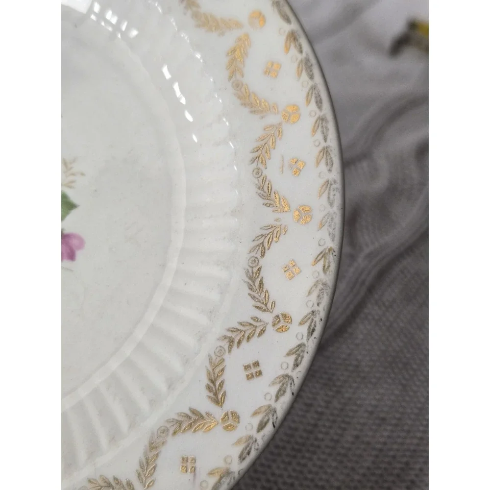 Vintage American Homes Paula Bread & Butter / Dessert Plate 22K Gold‎ Floral USA